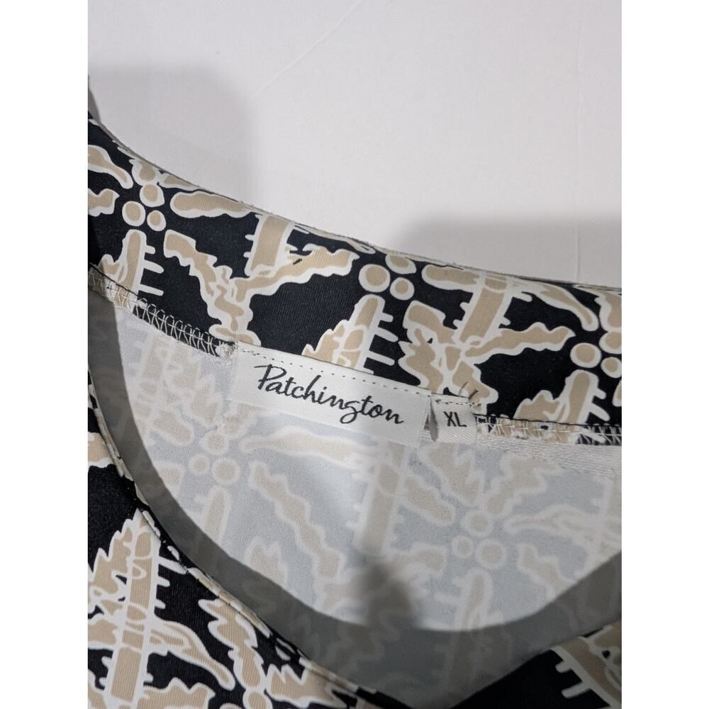 Patchington Top Womens XL Black‎ Palm Print Tank Beach Resortwear - Picture 4 of 8